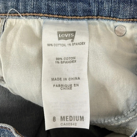 LEVIS 512 Perfectly Slimming Button Flap Bootcut Jeans Blue Light-wash Size 8 - Picture 8 of 12